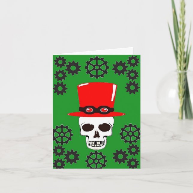 Tarjeta de cumpleaños Skull n cog (Anverso)