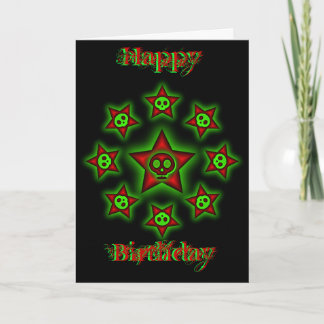 Tarjeta de cumpleaños Skulls and Stars