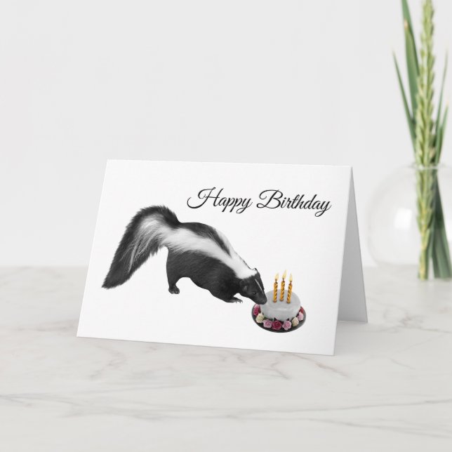 Tarjeta de cumpleaños Skunk Cake (Anverso)