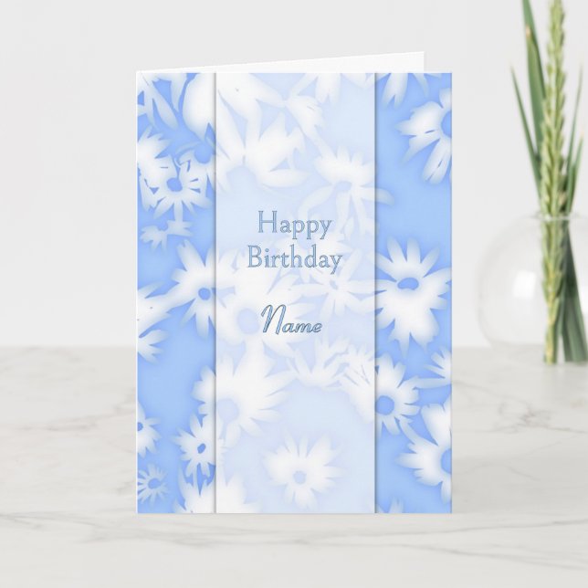 Tarjeta de cumpleaños Sky Blue Color Me Daisies (Anverso)