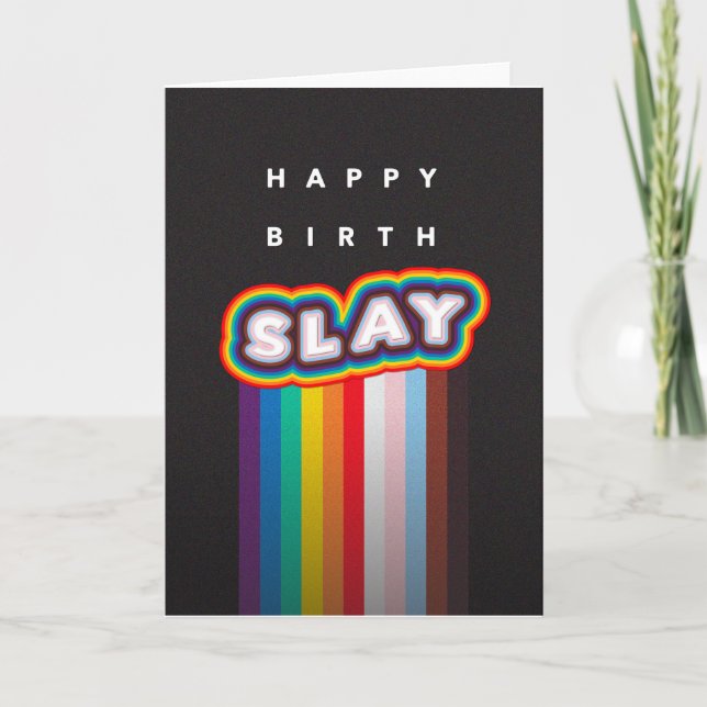Tarjeta de cumpleaños Slay Happy, tarjeta de cumpl (Anverso)