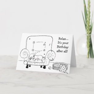 Tarjeta de cumpleaños Sleepy Jack Russell