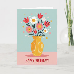 Tarjeta de cumpleaños Smiling Blooms