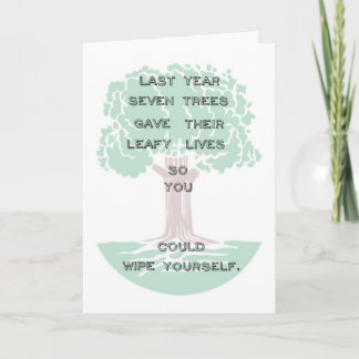 Tarjeta de cumpleaños Snarky Green Tree