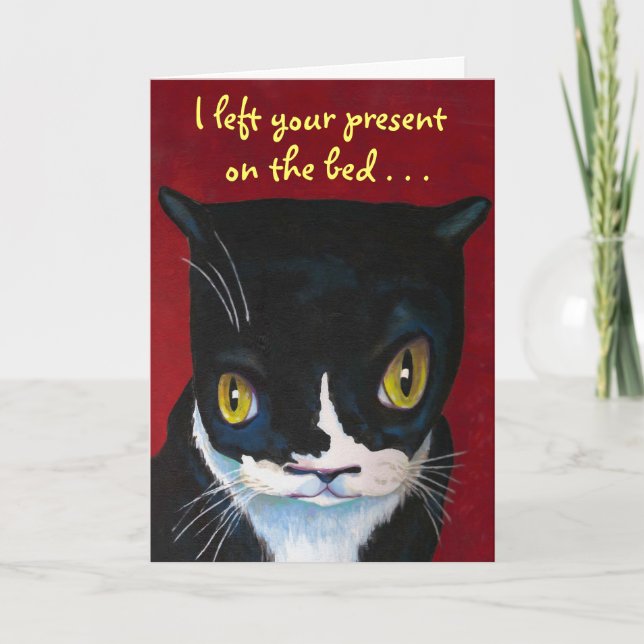 Tarjeta de cumpleaños Snarky Kitty (Anverso)