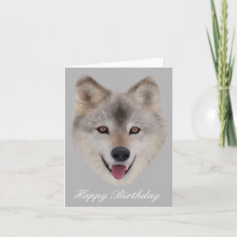 Tarjeta de cumpleaños Snow Wolf