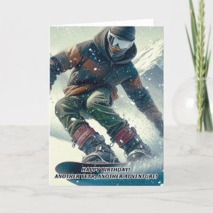 Tarjeta de cumpleaños Snowboarding