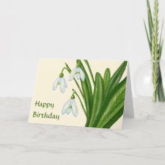 Tarjeta de cumpleaños Snowdrop