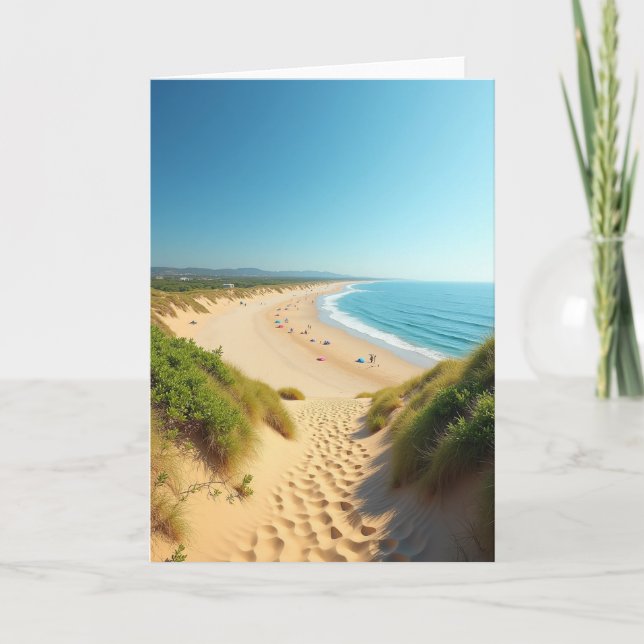 Tarjeta de cumpleaños soleada de la costa (Anverso)
