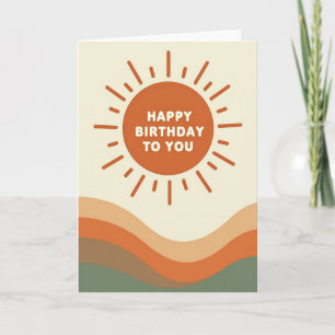 Tarjeta de cumpleaños soleada nostálgica