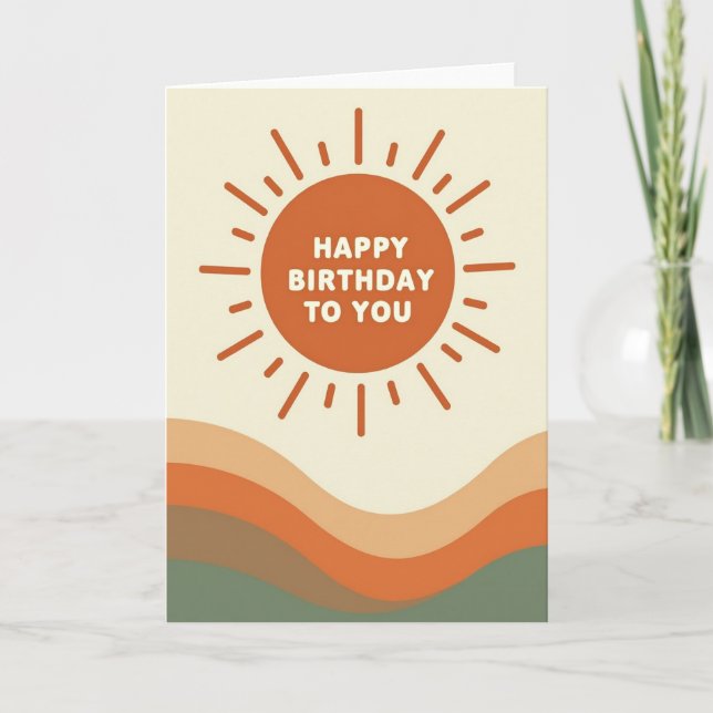 Tarjeta de cumpleaños soleada nostálgica (Anverso)