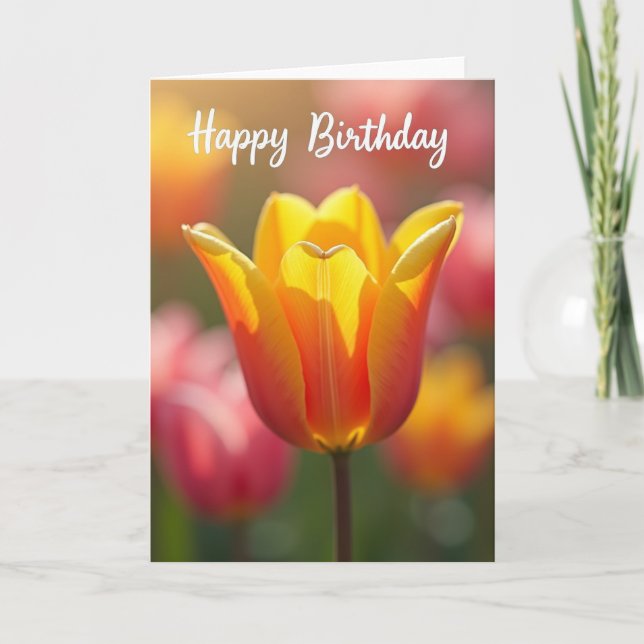 Tarjeta de cumpleaños soleada y radiante (Anverso)