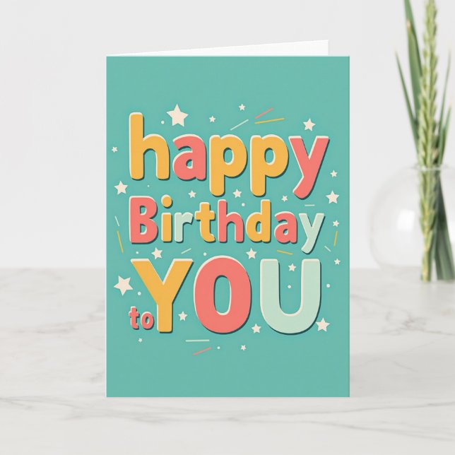 Tarjeta de cumpleaños sombreada juguetona (Anverso)
