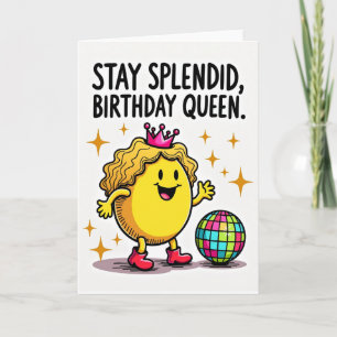 Tarjeta de cumpleaños sonriente y saludando
