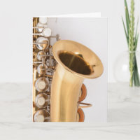 Tarjeta de cumpleaños soprano saxofón curva
