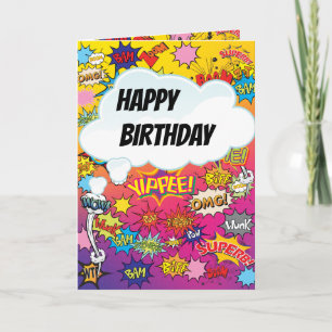 Tarjeta de cumpleaños sorpresa con monograma de su