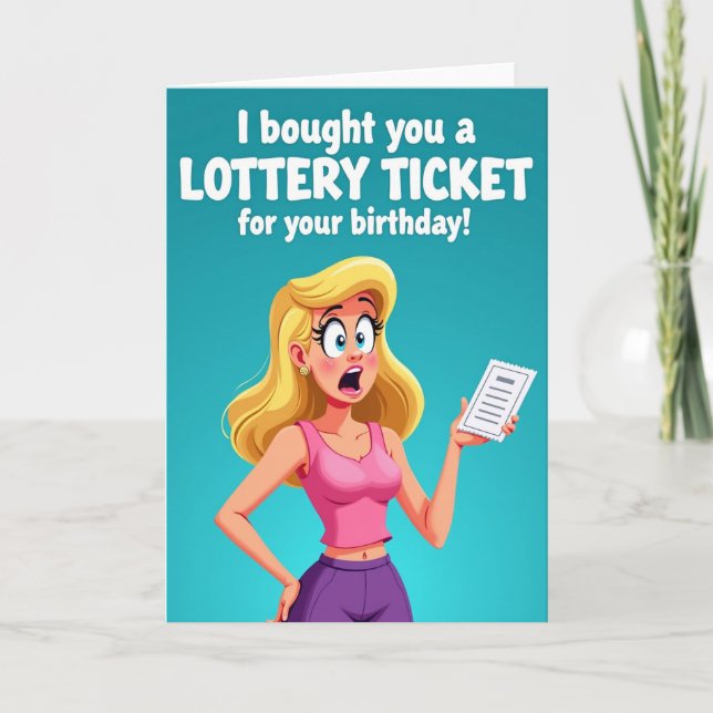 Tarjeta de cumpleaños sorpresa de lotería (Anverso)