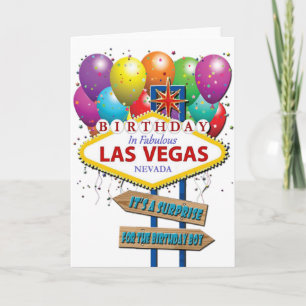 Tarjeta de cumpleaños sorpresa Las Vegas