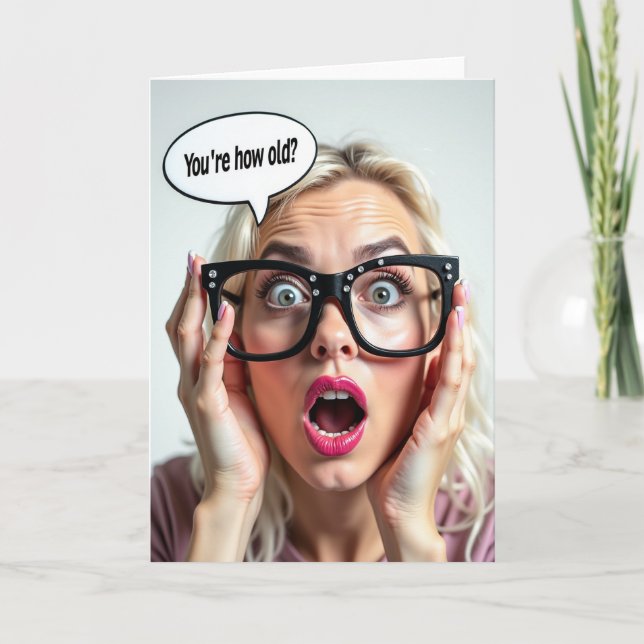 Tarjeta de cumpleaños sorpresa rubia (Anverso)