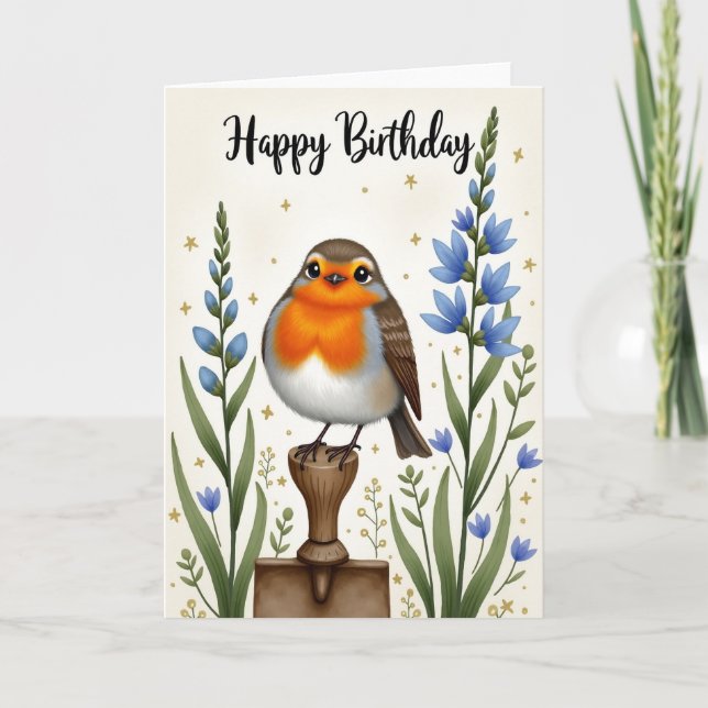 Tarjeta de cumpleaños Sparkle Bird (Anverso)