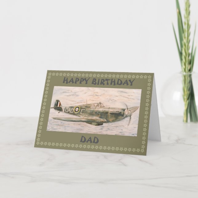 Tarjeta de cumpleaños Spitfire Dad (Anverso)