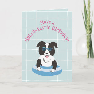 Tarjeta de cumpleaños Splash-tastic de Border Coll