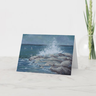 Tarjeta de cumpleaños Splashing Waves on Rocks 603