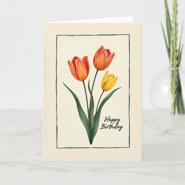 Tarjeta de cumpleaños Spring Bloom Trio (Anverso)