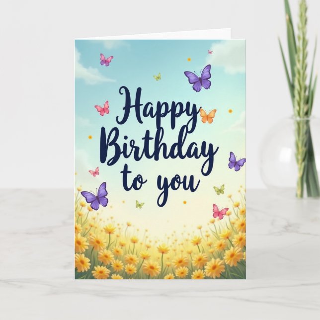 Tarjeta de cumpleaños Spring Daisy (Anverso)