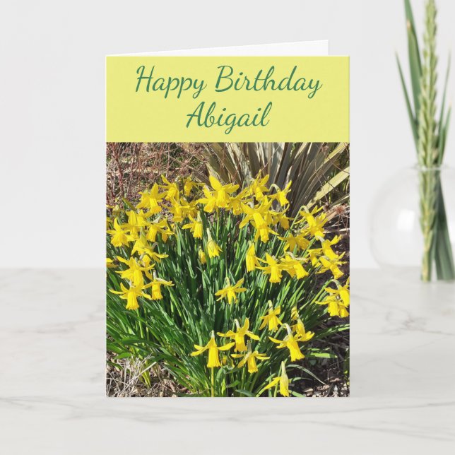 Tarjeta de cumpleaños Spring Yellow Daffodils (Anverso)