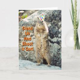 Tarjeta de cumpleaños Stand Up Squirrel