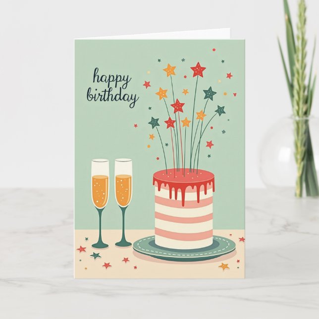 Tarjeta de cumpleaños Star Burst (Anverso)