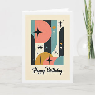 Tarjeta de cumpleaños Starburst Retro