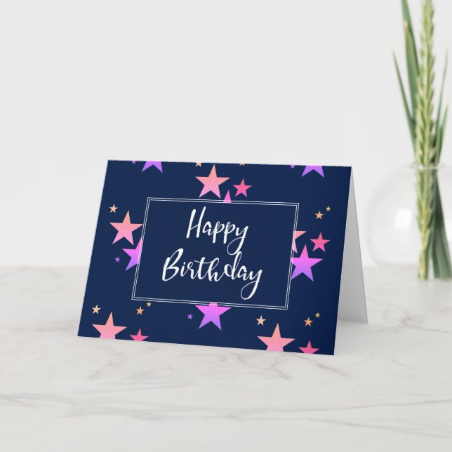 Tarjeta de cumpleaños Stars (Anverso)