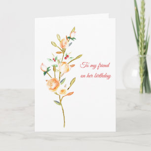 Tarjeta de cumpleaños Stem y Berries para el Rosa
