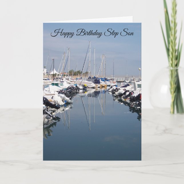 Tarjeta de cumpleaños Step Son Boats (Anverso)
