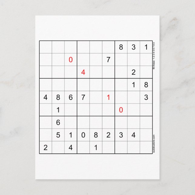 Tarjeta de cumpleaños Sudoku 04-10 (Anverso)