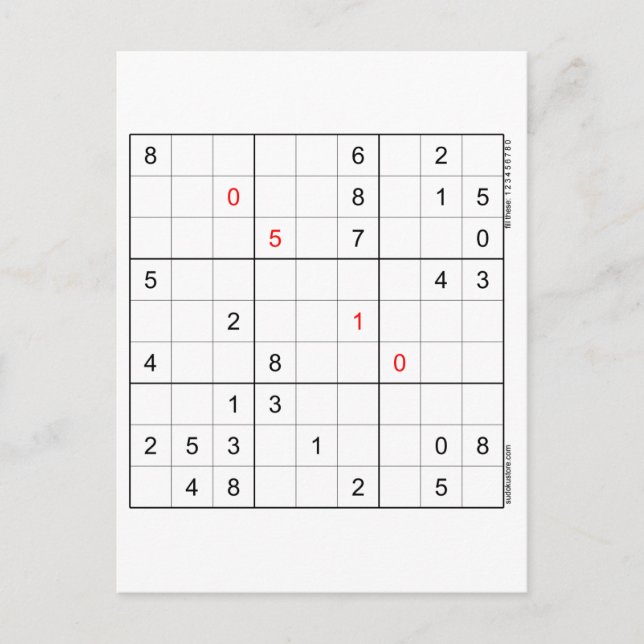 Tarjeta de cumpleaños Sudoku 05-10 (Anverso)