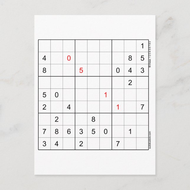 Tarjeta de cumpleaños Sudoku 05-11 (Anverso)
