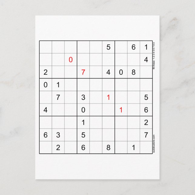Tarjeta de cumpleaños Sudoku 07-11 (Anverso)