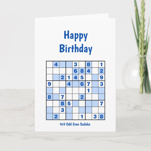 Tarjeta de cumpleaños Sudoku Puzzles (Anverso)