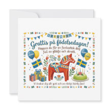 Tarjeta de cumpleaños sueca – ¡Feliz cumpleaños!
