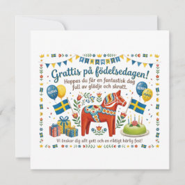 Tarjeta de cumpleaños sueca – ¡Feliz cumpleaños!