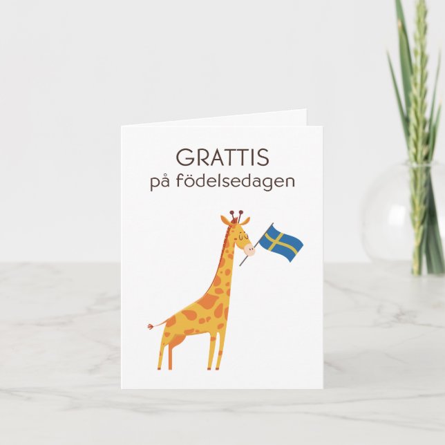 Tarjeta de cumpleaños sueca – Grattis på födelseda (Anverso)