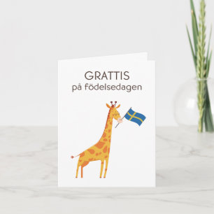 Tarjeta de cumpleaños sueca – Grattis på födelseda