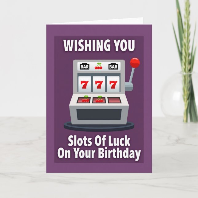 Tarjeta de cumpleaños Suerte en el Juego (Anverso)