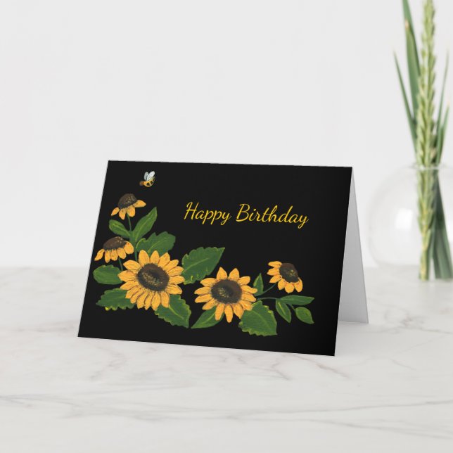 Tarjeta de cumpleaños Sunflowers (Anverso)