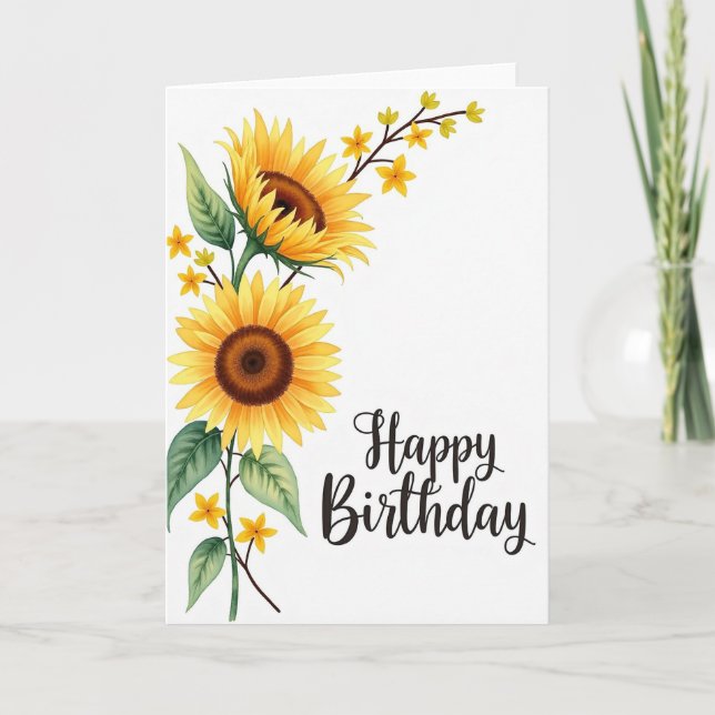 Tarjeta de cumpleaños Sunlit Bloom (Anverso)