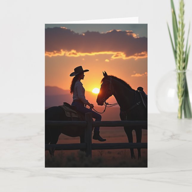 Tarjeta de cumpleaños Sunset Rider (Anverso)
