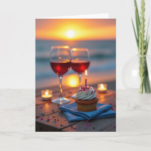 Tarjeta de cumpleaños Sunset Waters